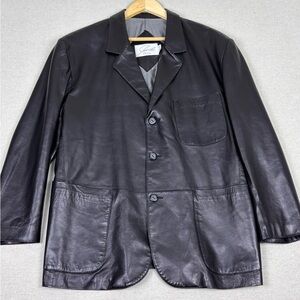 Jose Luis Men's Glove Leather Sport Coat Black Size 42S NWOT